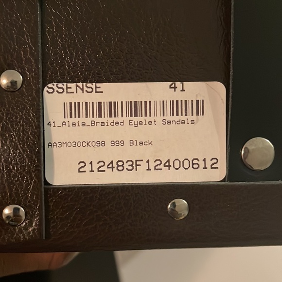 ALAÏA- Black Braided Eyelet Sandals - Picture 16 of 16